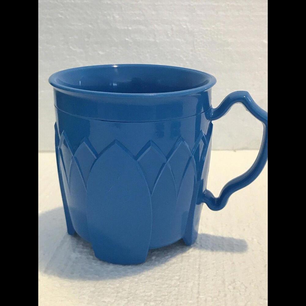 Vintage Fenwick by Carlisle Dinex 8oz Insulated Mug Cup USA Blue NEW OLD STOCK